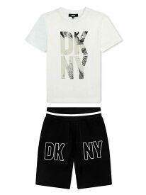 DKNY ディー ケイ エヌ ワイ ホワイト Bianco セットアップ ボーイズ 春夏2024 D60118 119 BIANCO 【関税・送料無料】【ラッピング無料】 ia