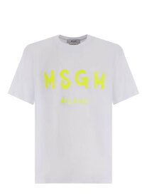 【本日0のつく日ポイント4倍！】 MSGM エムエスジーエム ホワイト Bianco Tシャツ メンズ 春夏2024 3640MM510F 247002-1 【関税・送料無料】【ラッピング無料】 ia