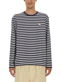 MAISON KITSUNE メゾン キツネ ブルー BLUE Tシャツ メンズ 秋冬2023 LM00105KJ0044_NAVYSTRIPES 【関税・送料無料】【ラッピング無料】 ia