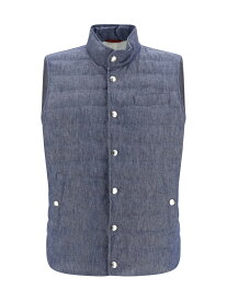 BRUNELLO CUCINELLI ブルネロ クチネリ ブルー Denim ベスト メンズ 春夏2024 MS4981711_CJM90 【関税・送料無料】【ラッピング無料】 ia