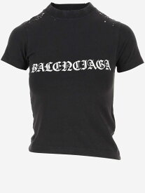 BALENCIAGA バレンシアガ ブラック Black Tシャツ レディース 春夏2024 788246TQVJ5_1569 【関税・送料無料】【ラッピング無料】 ia
