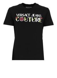 【本日5の付く日ポイント4倍!!】 VERSACE JEANS COUTURE ヴェルサーチェ・ジーンズ・クチュール ブラック Black Tシャツ レディース 春夏2023 74HAHT15CJ00O_899 【関税・送料無料】【ラッピング無料】 ia