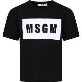 【本日5の付く日ポイント4倍!!】 MSGM エムエスジーエム ブラック Black トップス ボーイズ 春夏2023 MS029317 110 【関税・送料無料】【ラッピング無料】 ia