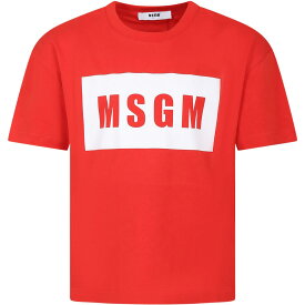 【本日5の付く日ポイント4倍!!】 MSGM エムエスジーエム レッド Red トップス ボーイズ 春夏2023 MS029317 040 【関税・送料無料】【ラッピング無料】 ia