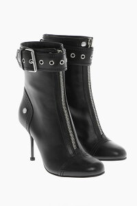 �A���L�T���_�[ �}�b�N�C�[�� ALEXANDER MCQUEEN �t���b�g�u�[�c �u�[�c ���f�B�[�X �u���b�N Flat boots 757505 WIDR3 1081 �֐� �������� 2026AW dk
