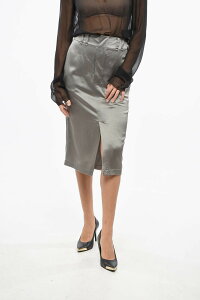�C�� �T�����[���� SAINT LAURENT PARIS �X�J�[�g ���f�B�[�X �O���[ Skirts 785399 Y001W 1295 �֐� �������� dk