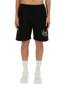 �A���L�T���_�[ �}�b�N�C�[�� ALEXANDER MCQUEEN �V���[�c �����Y �u���b�N Shorts 313461 �֐� �������� 2024SS el