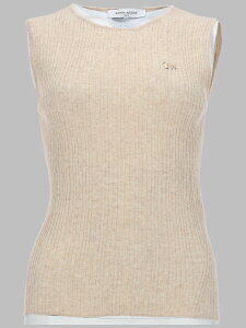 ���]�� �L�c�l MAISON KITSUNE T�V���c �g�b�v�X ���f�B�[�X �x�[�W�� T-shirts and tops 400224 �֐� �������� 2026SS el