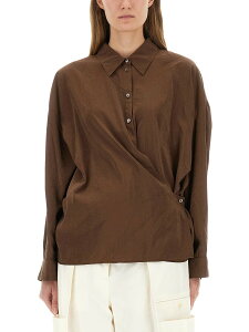 �����[�� LEMAIRE �V���c ���f�B�[�X �u���E�� Shirts 364961 �֐� �������� 2025AW el