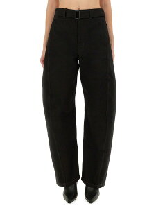 �����[�� LEMAIRE �Y�{�� �p���c ���f�B�[�X �u���b�N Trousers 391840 �֐� �������� 2026SS el