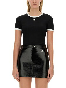 �N���[�W�� COURREGES �|���V���c T�V���c ���f�B�[�X �u���b�N T-shirts and polo shirts 365907 �֐� �������� 2025AW el