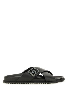 �h���`�F&�K�b�o�[�i DOLCE&GABBANA �t���b�g�V���[�Y �T���_�� �����Y �u���b�N Flat Shoes 365261 �֐� �������� 2025AW el