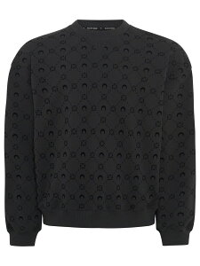�}���[���Z�� MARINE SERRE �X�E�F�b�g�V���c �g���[�i�[ �����Y �u���b�N Sweatshirts 367471 �֐� �������� 2025AW el