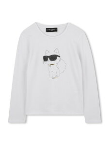 �J�[�� ���K�[�t�F���h KARL LAGERFELD �����O�X���[�uT�V���c T�V���c �K�[���Y �z���C�g Long sleeve t-shirts 367618 �֐� �������� 2025AW el