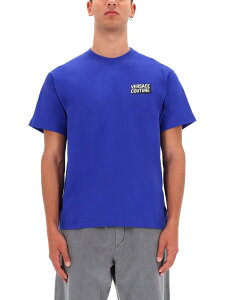 ���F���T�[�` �W�[���Y �N�`���[�� VERSACE JEANS COUTURE T�V���c �����Y �u���[ T-shirts 367640 �֐� �������� 2025AW el