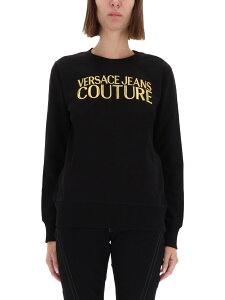 ���F���T�[�`�F�E�W�[���Y�E�N�`���[�� VERSACE JEANS COUTURE �g���[�i�[ ���f�B�[�X �u���b�N Sweatshirts 367233 �֐� �������� 2025AW el