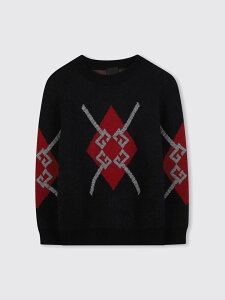 �W�o���V�B GIVENCHY �N���[�l�b�N�W�����p�[ �j�b�g�E�F�A �{�[�C�Y �u���b�N Crew neck jumpers H30949 �֐� �������� 2025AW gi
