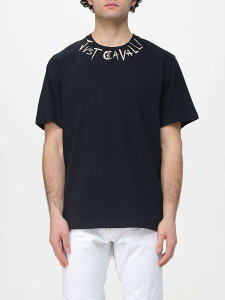 �W���X�g �J���@�� JUST CAVALLI T�V���c �����Y �u���b�N T-shirts 80OAHE21CJ110 �֐� �������� 2026SS gi