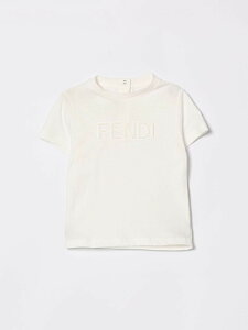 �t�F���f�B FENDI T�V���c �g�b�v�X �x�r�[���j�Z�b�N�X �z���C�g T-shirt BUI1107AJ �֐� �������� 2026SS gi