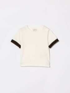 �t�F���f�B FENDI T�V���c �g�b�v�X �x�r�[���j�Z�b�N�X �z���C�g T-shirt BMI216ST8 �֐� �������� 2026SS gi