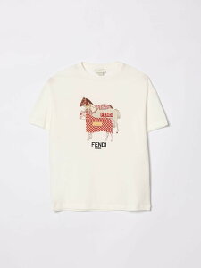 FENDI FENDI �����O�X���[�uT�V���c T�V���c �{�[�C�Y �z���C�g Long sleeve t-shirts JMI4987AJ �֐� �������� 2026SS gi