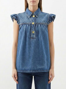 �K�j�[ GANNI T�V���c �g�b�v�X ���f�B�[�X �u���[ T-shirts and tops A1040047 �֐� �������� 2026SS gi