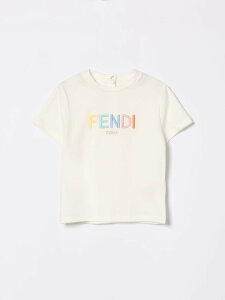 �t�F���f�B FENDI T�V���c �g�b�v�X �x�r�[���j�Z�b�N�X �z���C�g T-shirt BUI117ST8 �֐� �������� 2026SS gi