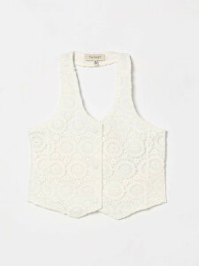 �c�C���Z�b�g TWINSET �W�� �x�X�g �K�[���Y �z���C�g Gilet 261Gj2Q20 �֐� �������� 2026SS gi