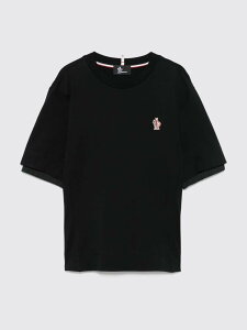 �����N���[�� MONCLER �|���V���c T�V���c ���f�B�[�X �u���b�N T-shirts and polo shirts L10988C0000989AW1 Black �֐� �������� 2026SS gi