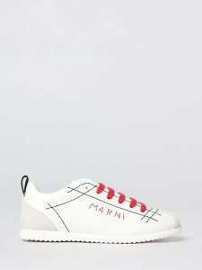 �}���j MARNI �t���b�g�X�j�[�J�[ �X�j�[�J�[ �{�[�C�Y �z���C�g Flat sneakers 82330 �֐� �������� 2026SS gi
