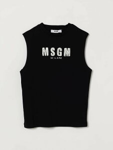 �G���G�X�W�[�G�� MSGM KIDS T�V���c �g�b�v�X �x�r�[���j�Z�b�N�X �u���b�N T-shirt S6MSJUTH069 �֐� �������� 2026SS gi