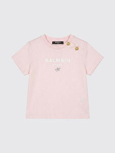 �o���}�� BALMAIN T�V���c �g�b�v�X �x�r�[���j�Z�b�N�X �s���N T-shirt BY8091Z367 �֐� �������� 2026SS gi