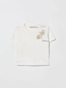 �}���j MARNI T�V���c �g�b�v�X �x�r�[���j�Z�b�N�X �z���C�g T-shirt M01624M00SG �֐� �������� 2026SS gi