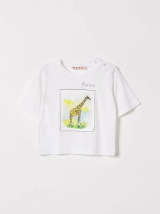 �}���j MARNI T�V���c �g�b�v�X �x�r�[���j�Z�b�N�X �z���C�g T-shirt M01659M00SG �֐� �������� 2026SS gi