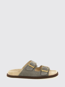 �u���l�� �N�`�l�� BRUNELLO CUCINELLI �t���b�g�V���[�Y �T���_�� �����Y �O���[ Flat Shoes MZUSOLY235 �֐� �������� 2026SS gi