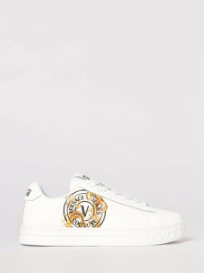 ���F���T�[�`�F�E�W�[���Y�E�N�`���[�� VERSACE JEANS COUTURE �X�j�[�J�[ ���f�B�[�X �z���C�g Sneakers 80VA3SK3ZPB73 �֐� �������� 2026SS gi
