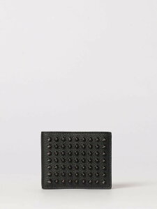 �N���X�`�������u�^�� CHRISTIAN LOUBOUTIN �J�[�h�z���_�[ ���z �����Y �u���b�N Wallets and Card Holders 1255065 �֐� �������� 2026SS gi