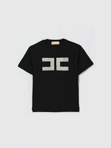 �G���U�x�b�^ �t�����L ELISABETTA FRANCHI LA MIA BAMBINA �����O�X���[�uT�V���c T�V���c �K�[���Y �u���b�N Long sleeve t-shirts EFTS2590JE006 �֐� �������� 2026SS gi