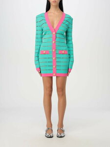 �o���}�� BALMAIN �����s�[�X �h���X ���f�B�[�X �O���[�� Dresses DF1R8053KG59 �֐� �������� 2025AW gi