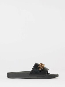 ���X�L�[�m MOSCHINO �t���b�g�V���[�Y �T���_�� �����Y �u���b�N Flat Shoes MB28032G0OG11 �֐� �������� 2026SS gi