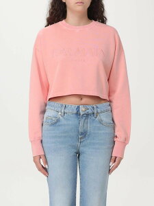 �o���}�� BALMAIN �g���[�i�[ ���f�B�[�X �s���N Sweatshirts DF1JO006BC72 Pink �֐� �������� 2025AW gi