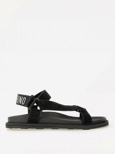 ���X�L�[�m MOSCHINO �t���b�g�V���[�Y �T���_�� �����Y �u���b�N Flat Shoes MB16253G0MGF0 �֐� �������� 2025SS gi