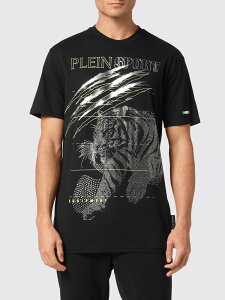 �v���C���X�|�[�c PLEIN SPORT T�V���c �����Y �u���b�N T-shirts SAECMTK8006STE001N �֐� �������� 2026SS gi