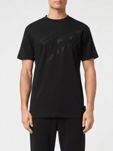 �v���C���X�|�[�c PLEIN SPORT T�V���c �����Y �u���b�N T-shirts SAECMTK8008STE001N �֐� �������� 2026SS gi
