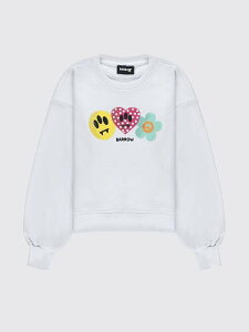 �o���E�L�b�Y BARROW KIDS �N���[�l�b�N�W�����p�[ �j�b�g�E�F�A �K�[���Y �z���C�g Crew neck jumpers S6BKJGSW122 �֐� �������� 2026SS gi