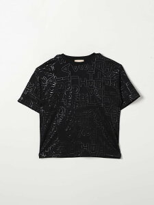 �G���U�x�b�^ �t�����L ELISABETTA FRANCHI LA MIA BAMBINA �����O�X���[�uT�V���c T�V���c �K�[���Y �u���b�N Long sleeve t-shirts EFTS2190JE006 �֐� �������� 2024AW gi