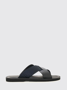 �G���|���I �A���}�[�j EMPORIO ARMANI �t���b�g�V���[�Y �T���_�� �����Y �u���[ Flat Shoes X4P124XN787 Blue �֐� �������� 2026SS gi