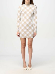 �o���}�� BALMAIN �����s�[�X �h���X ���f�B�[�X �x�[�W�� Dresses DF0R8739KH56 �֐� �������� 2025AW gi