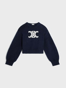 �Z���[�k CELINE �Z�[�^�[ �j�b�g�E�F�A ���f�B�[�X �l�C�r�[ Knitwear RY0ZX3T27 Navy �֐� �������� 2026AW gi