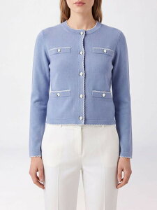 �g���[ �o�[�` TORY BURCH �Z�[�^�[ �j�b�g�E�F�A ���f�B�[�X �u���[ Knitwear 182317 Blue �֐� �������� 2026AW gi